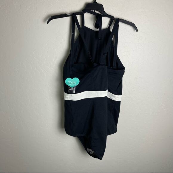 Torrid Black and White Stripe High Neck Multi-Strap Swimsuit 3X NWT - Picture 9 of 13